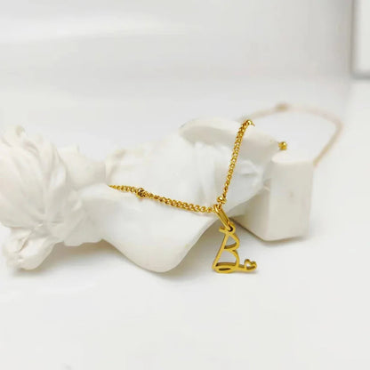 Dainty Satellite Chain Heart Letter Initial Necklace