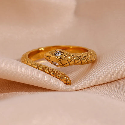 Diamond Eye Snake Wrap Around Ring