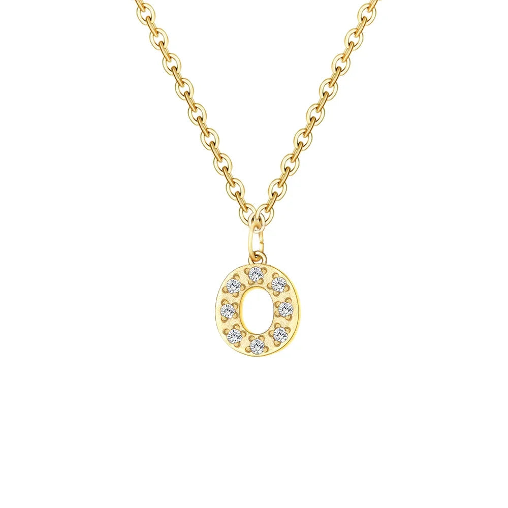 Dainty Zircon Letter Initial, Number, Symbol Chain Necklace - Veinci