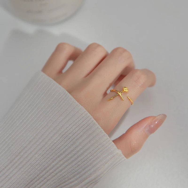 Dainty Rose Thorn Ring