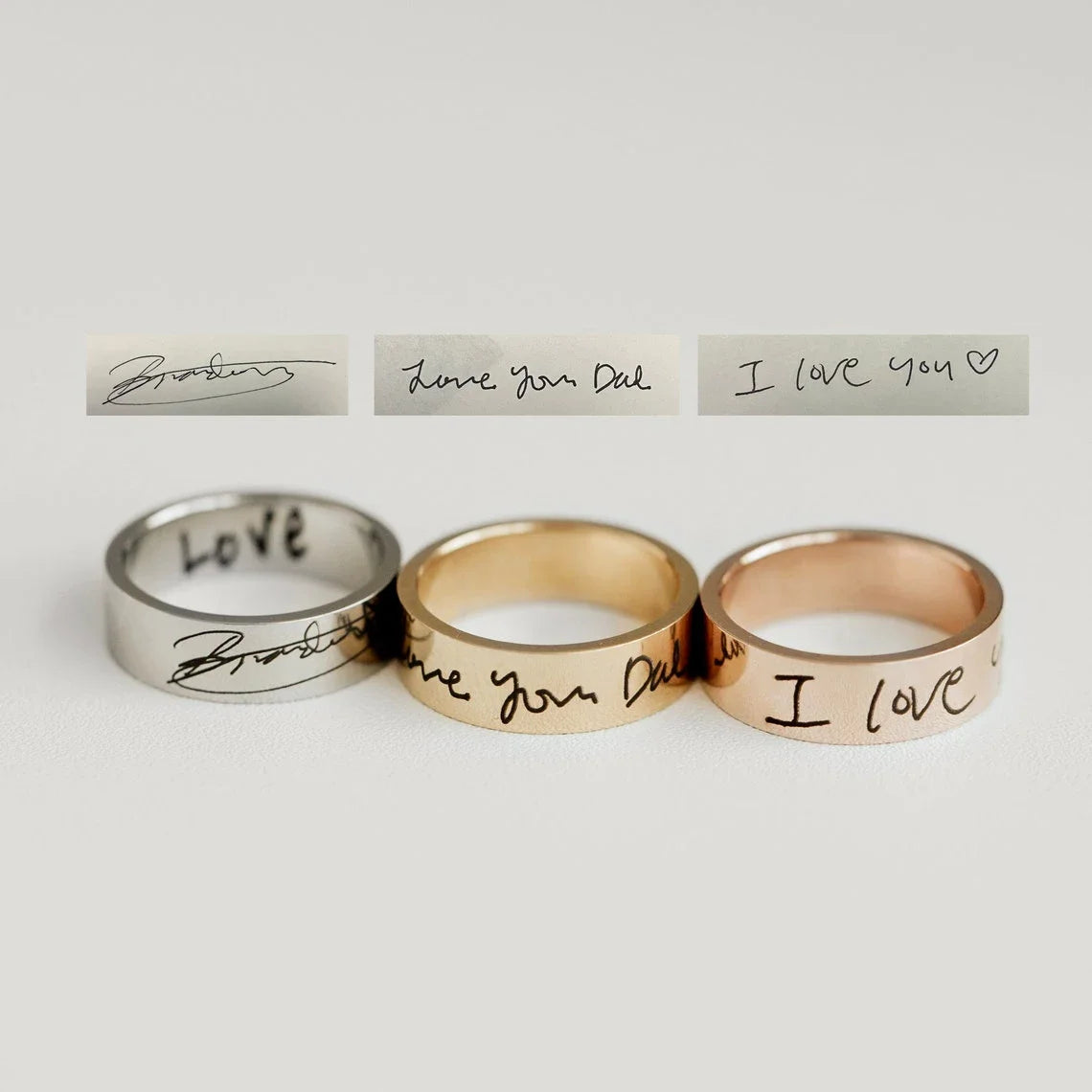 Personalized Hand Written Note Ring