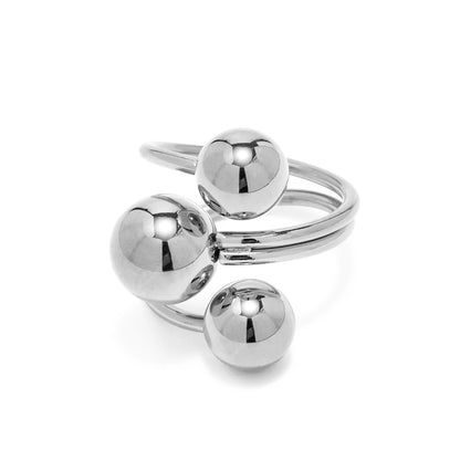 18k Bold Three Ball Open Ring