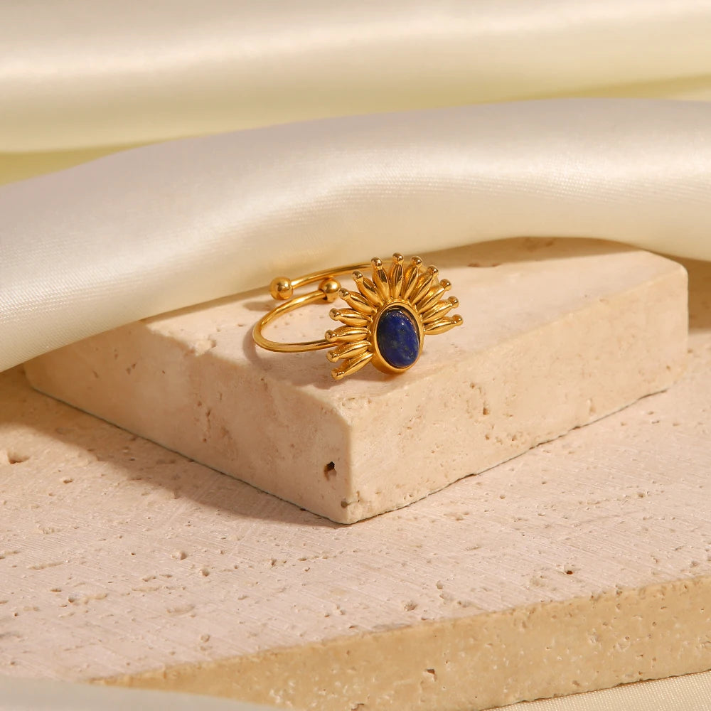 Dainty Lapis Sun Shine Ring