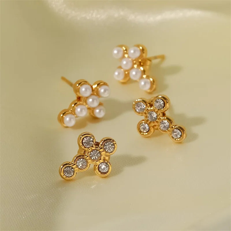 Dainty Cross Stud Earrings