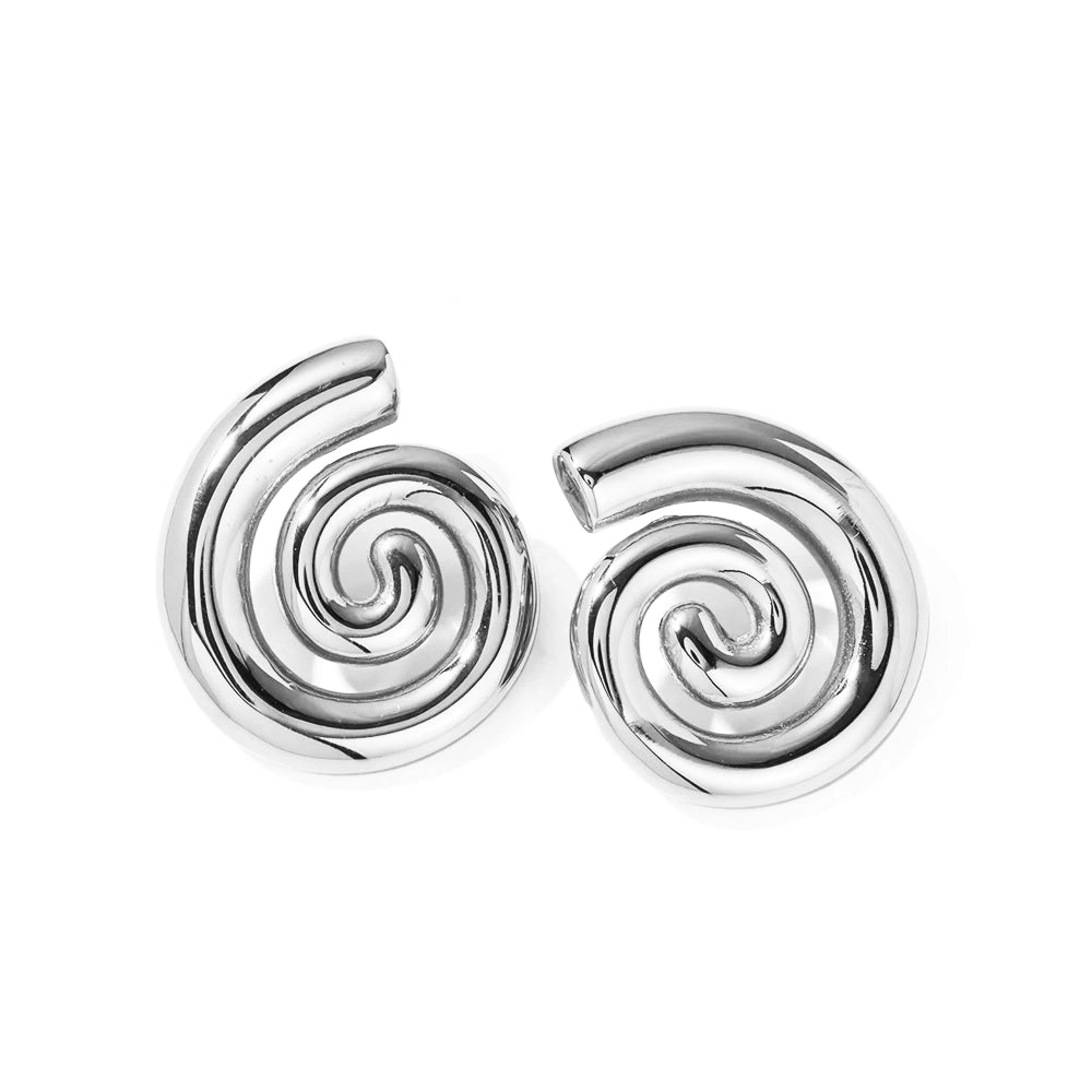 18k Polished Spiral Earrings