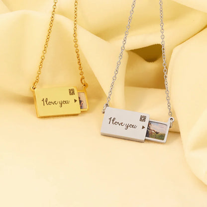 Personalized Custom Photo Envelope Necklace