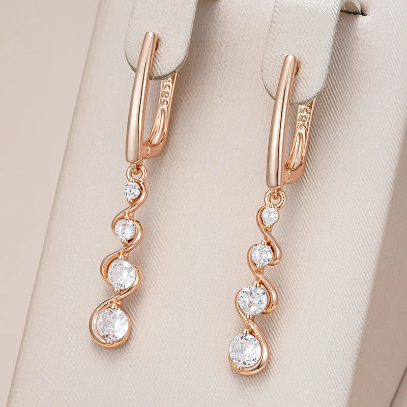 Dainty Dangle Diamonds Swirl Earrings