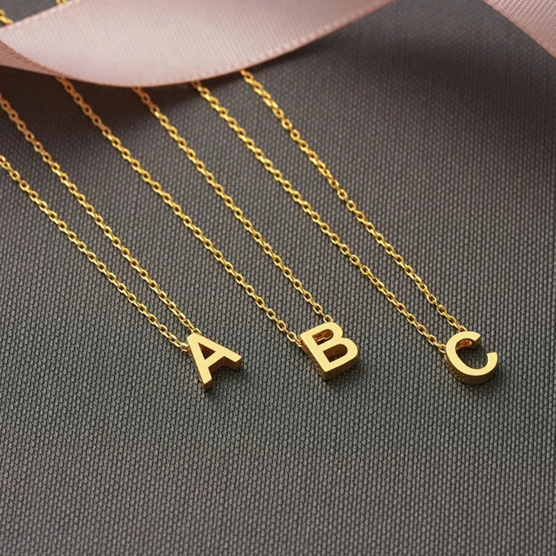 Dainty Minimal Letter Initial Necklace