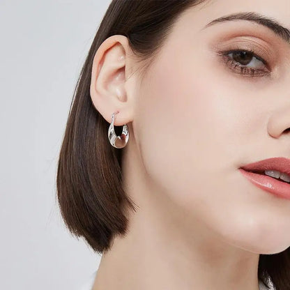 Minimal Flattened Irregular Hoop Earrings