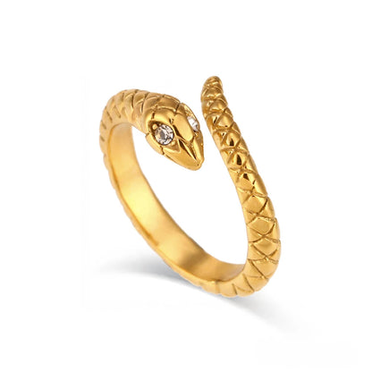 Diamond Eye Snake Wrap Around Ring