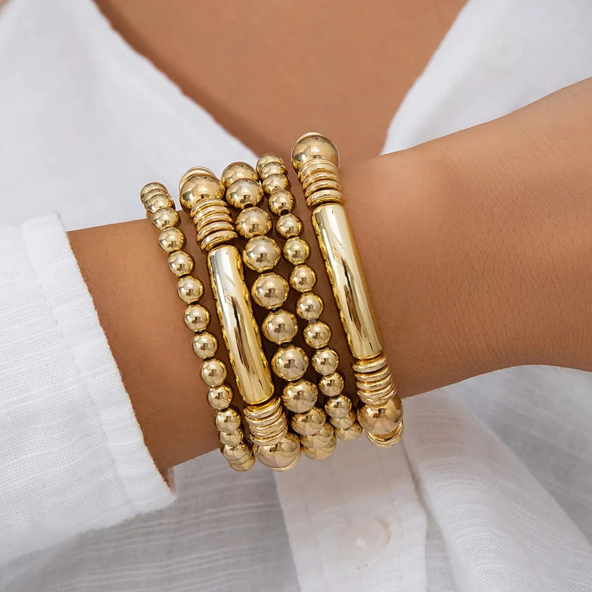 5pc Beaded Bracelet Stack Set