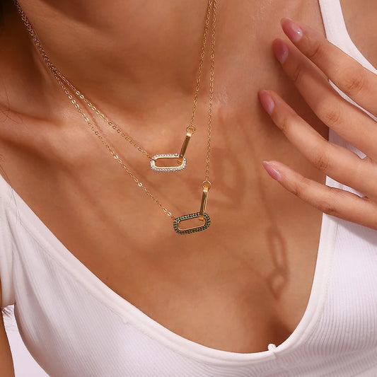 Classy Paper Clip Link Love Necklace