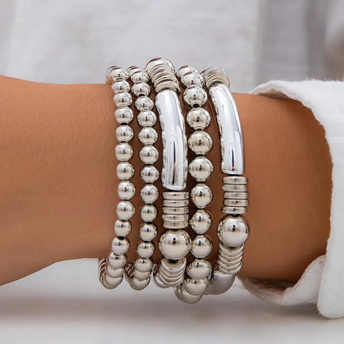 5pc Beaded Bracelet Stack Set