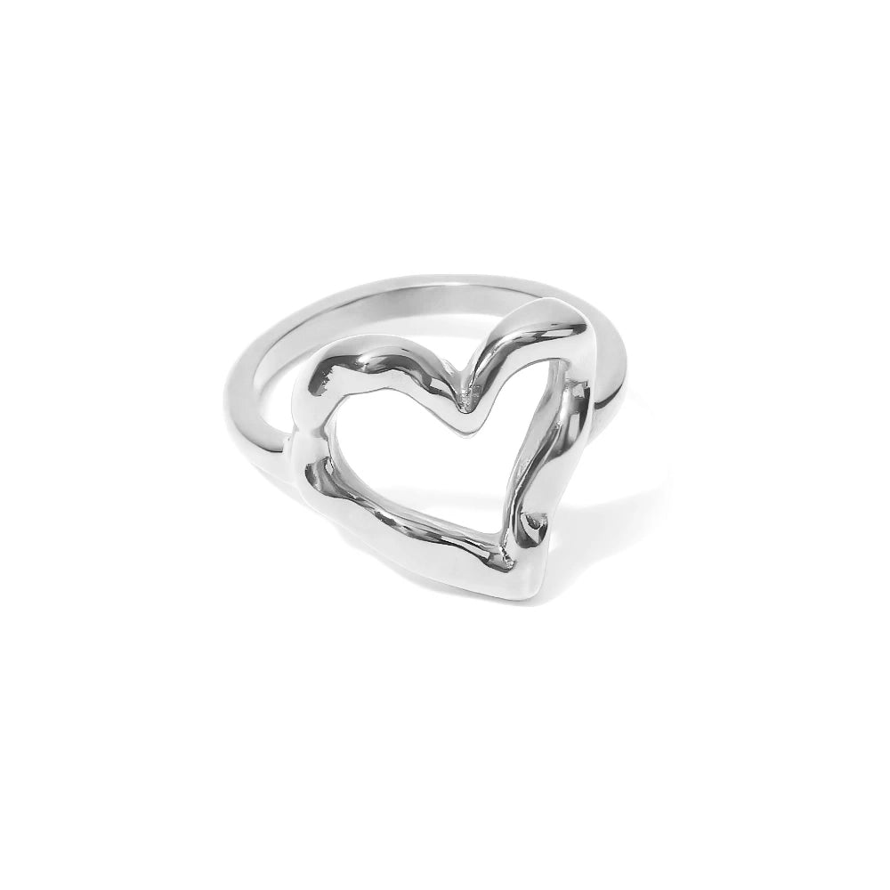 18k Melted Heart Ring