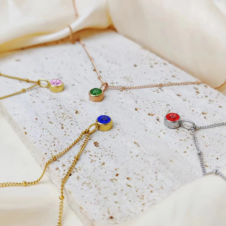 Dainty Birthstone Satellite Choker Necklace