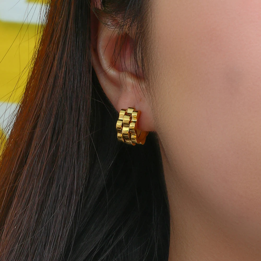 Textured Watch Hoop Earrings