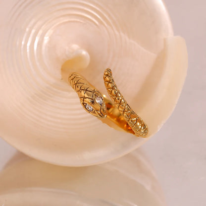 Diamond Eye Snake Wrap Around Ring