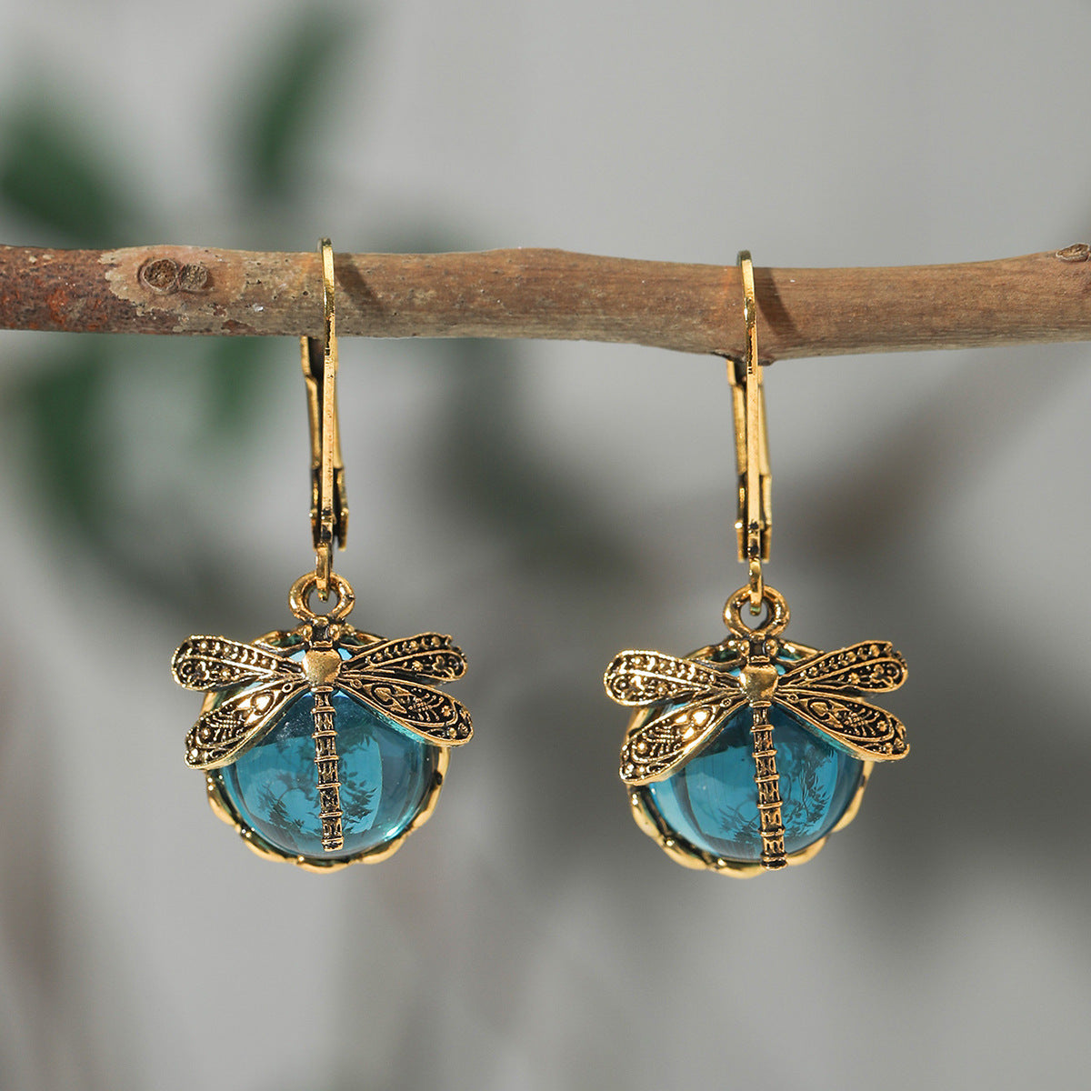 Dainty Dragonfly Crystal Earrings