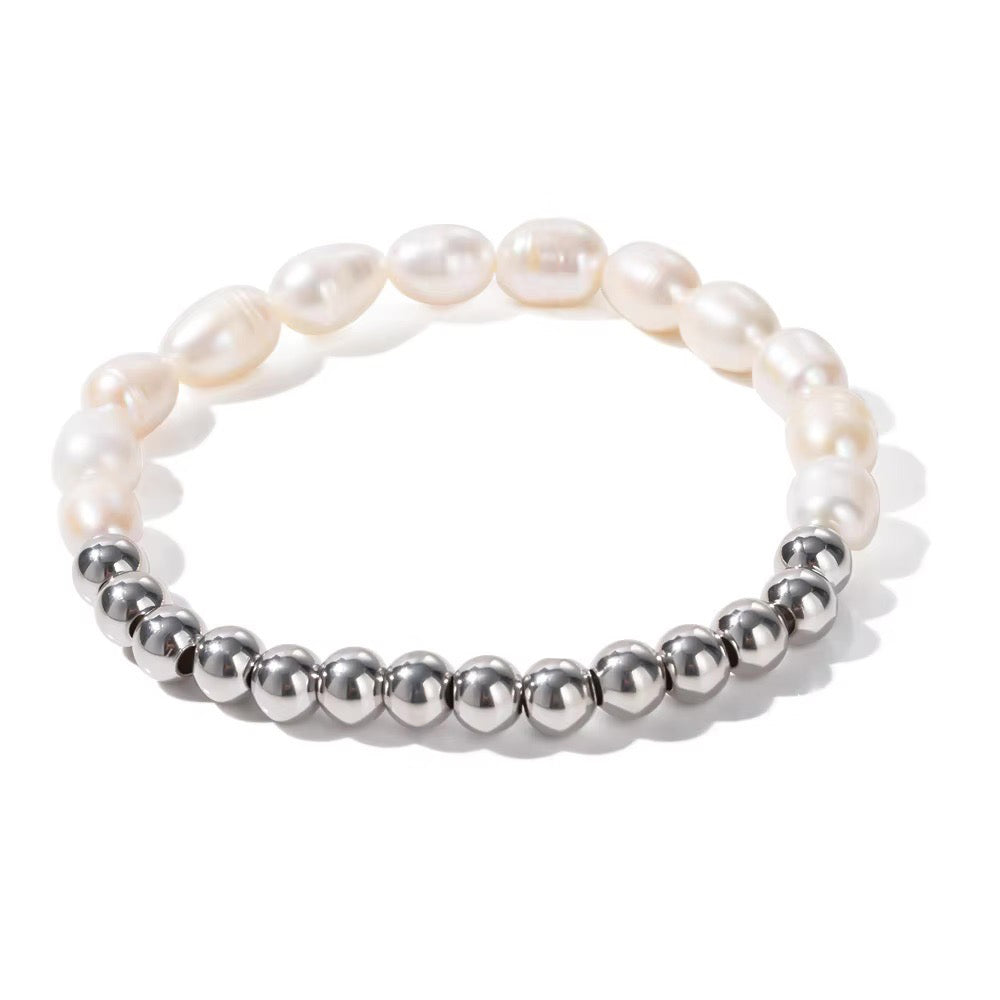 18k Beaded Pearl Split Bracelet