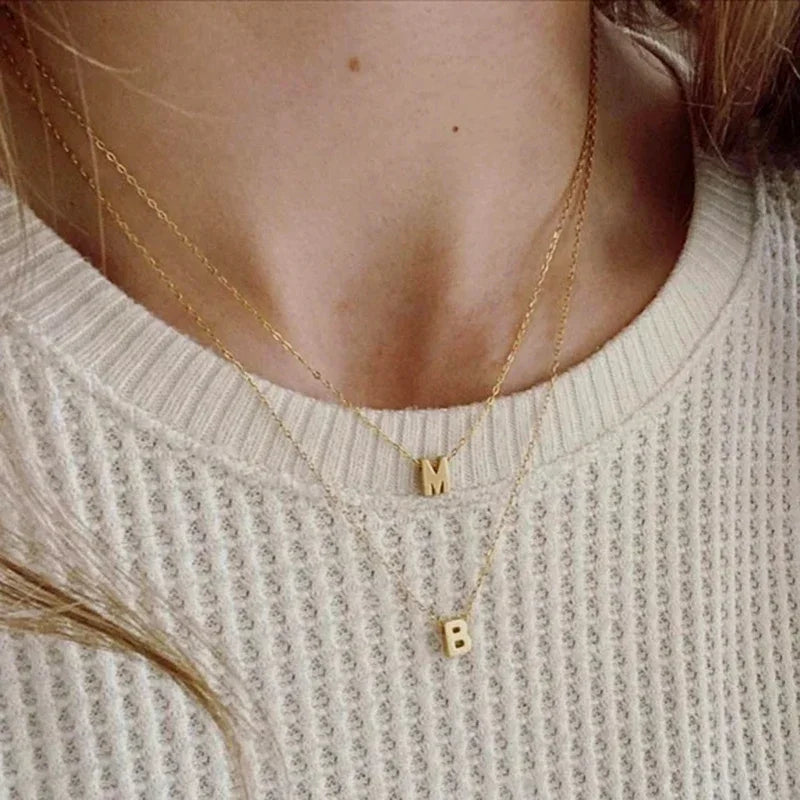 Dainty Minimal Letter Initial Necklace