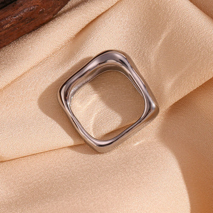 18k Textured Square Ring