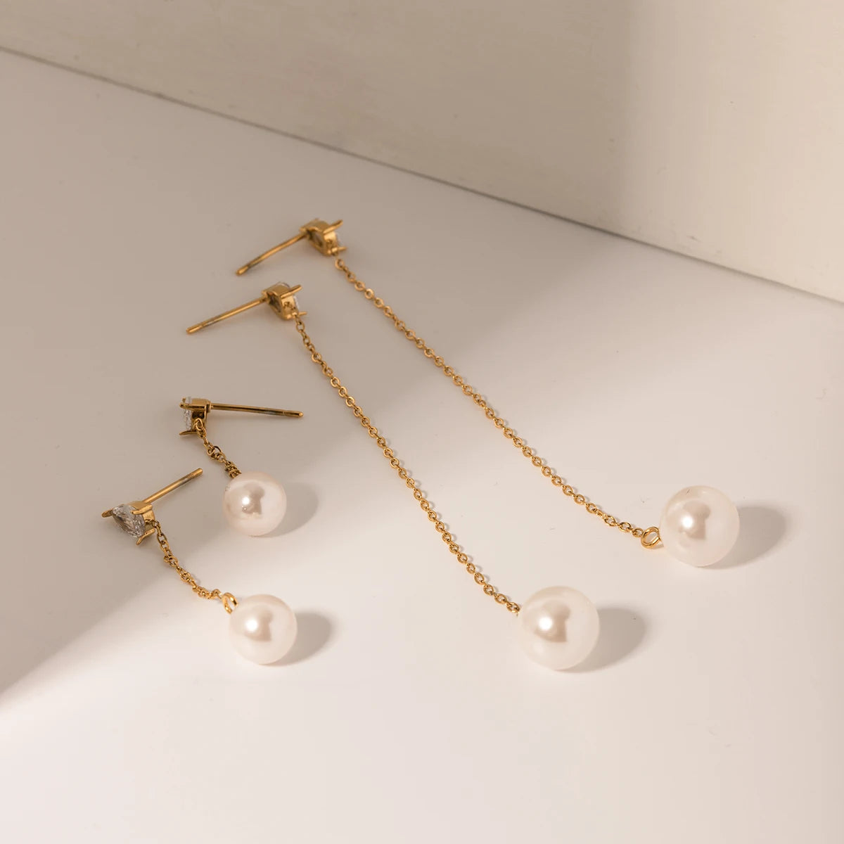 Elegant Dangle Pearl Drop Earrings