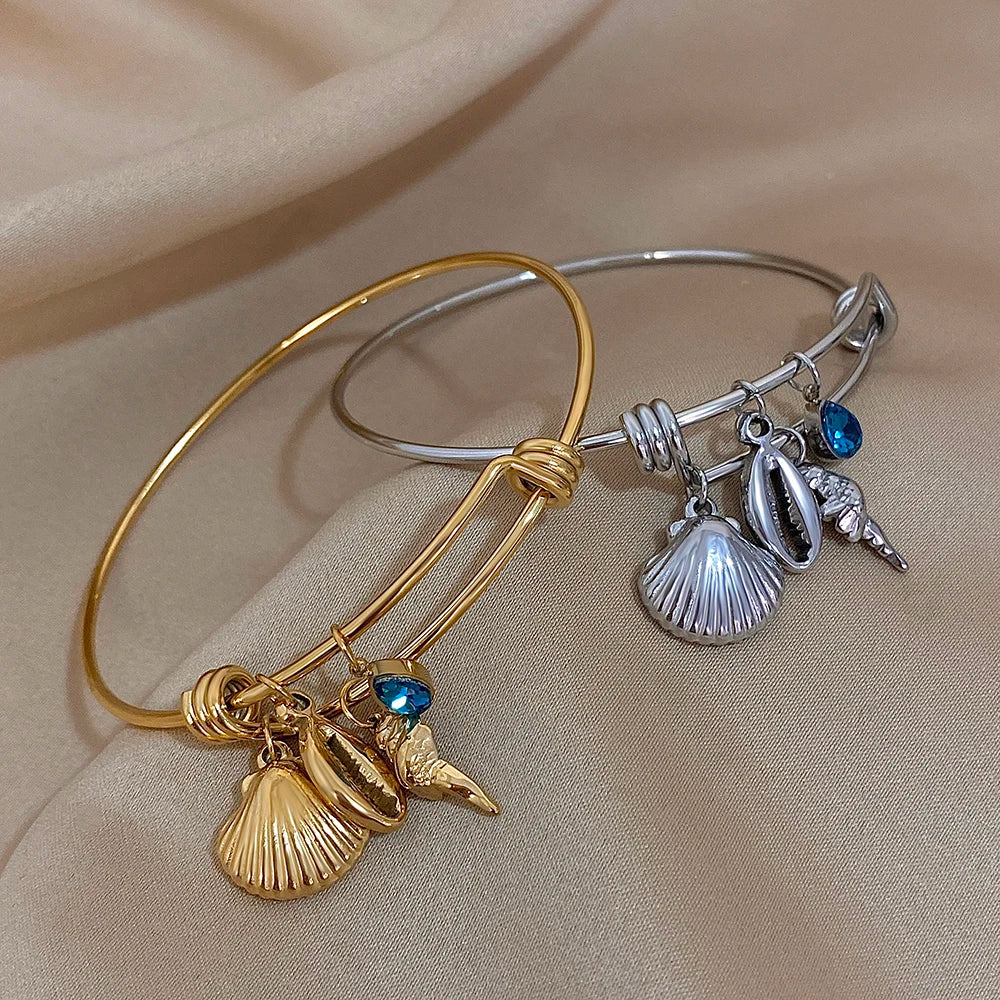 Sea Shell Bangle Bracelet