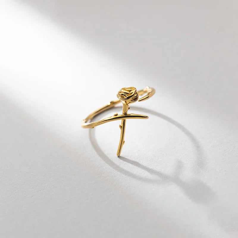 Dainty Rose Thorn Ring