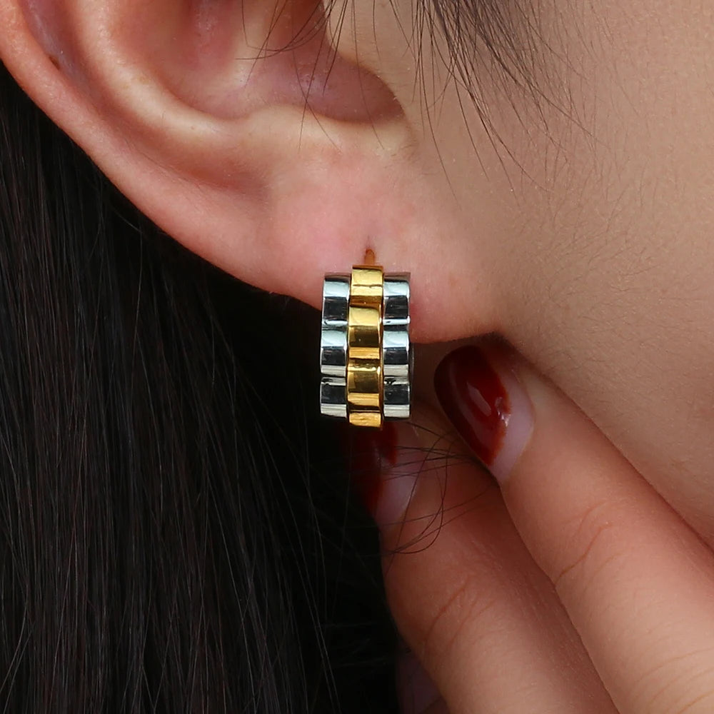 Textured Watch Hoop Earrings