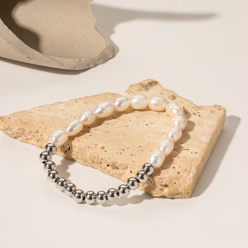 18k Beaded Pearl Split Bracelet