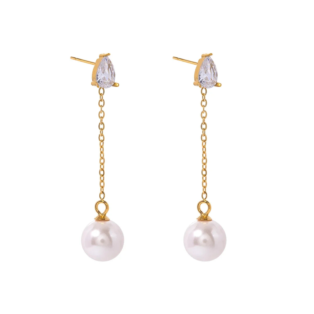 Elegant Dangle Pearl Drop Earrings