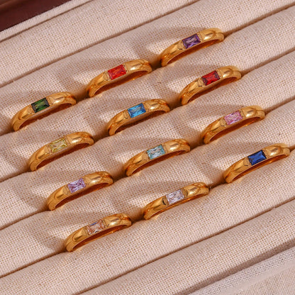 18k Baguette Cut Birthstone Ring