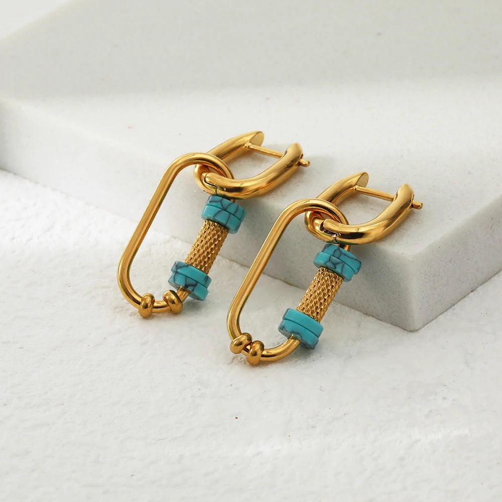 18k Bohemian Lapis Accented Gold Earrings