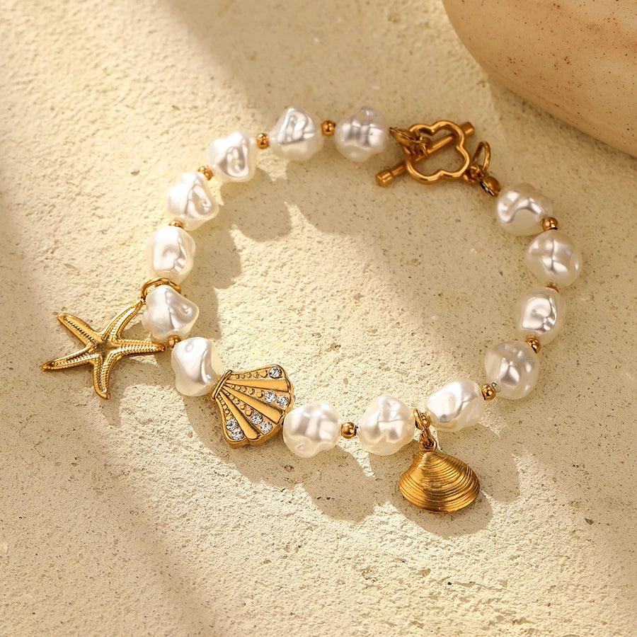 Classic Luxe Pearl Sea Shell Bracelet