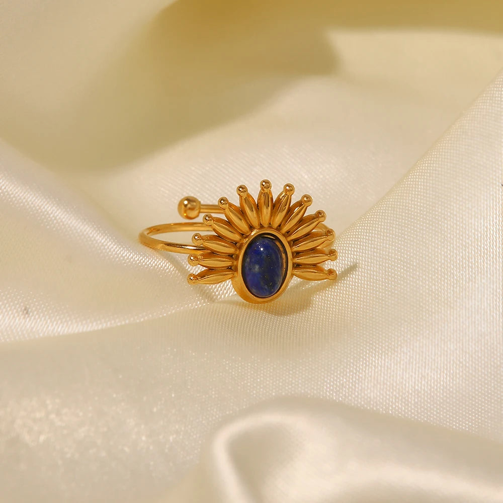 Dainty Lapis Sun Shine Ring