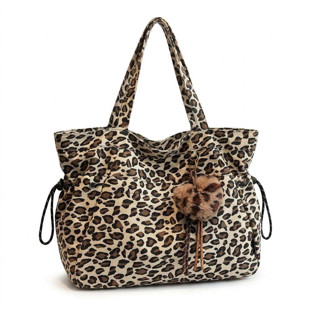 Leopard Pattern With Pendant Tote Bag