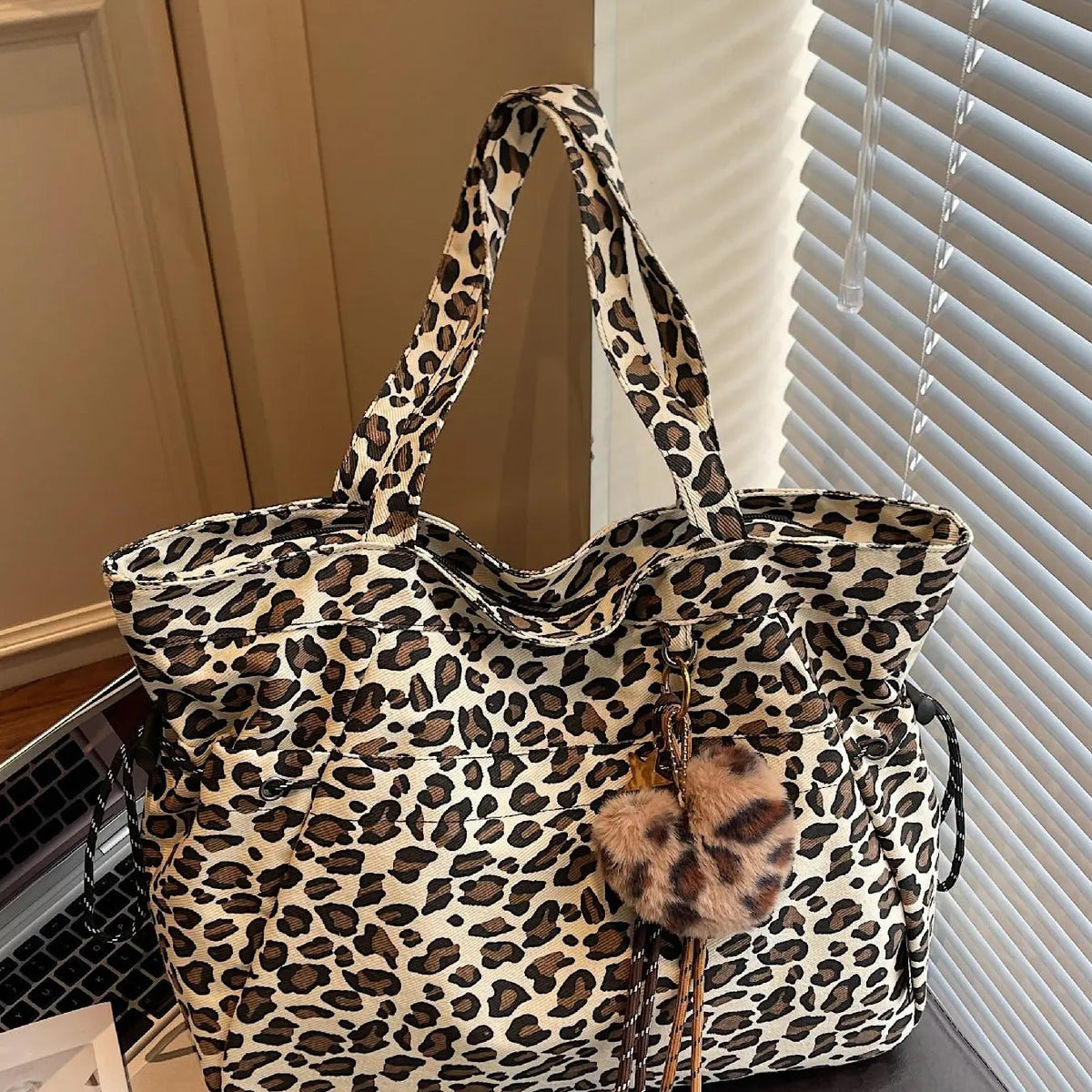 Leopard Pattern With Pendant Tote Bag