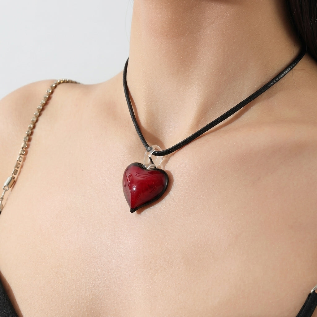 Love Heart Rope Necklace
