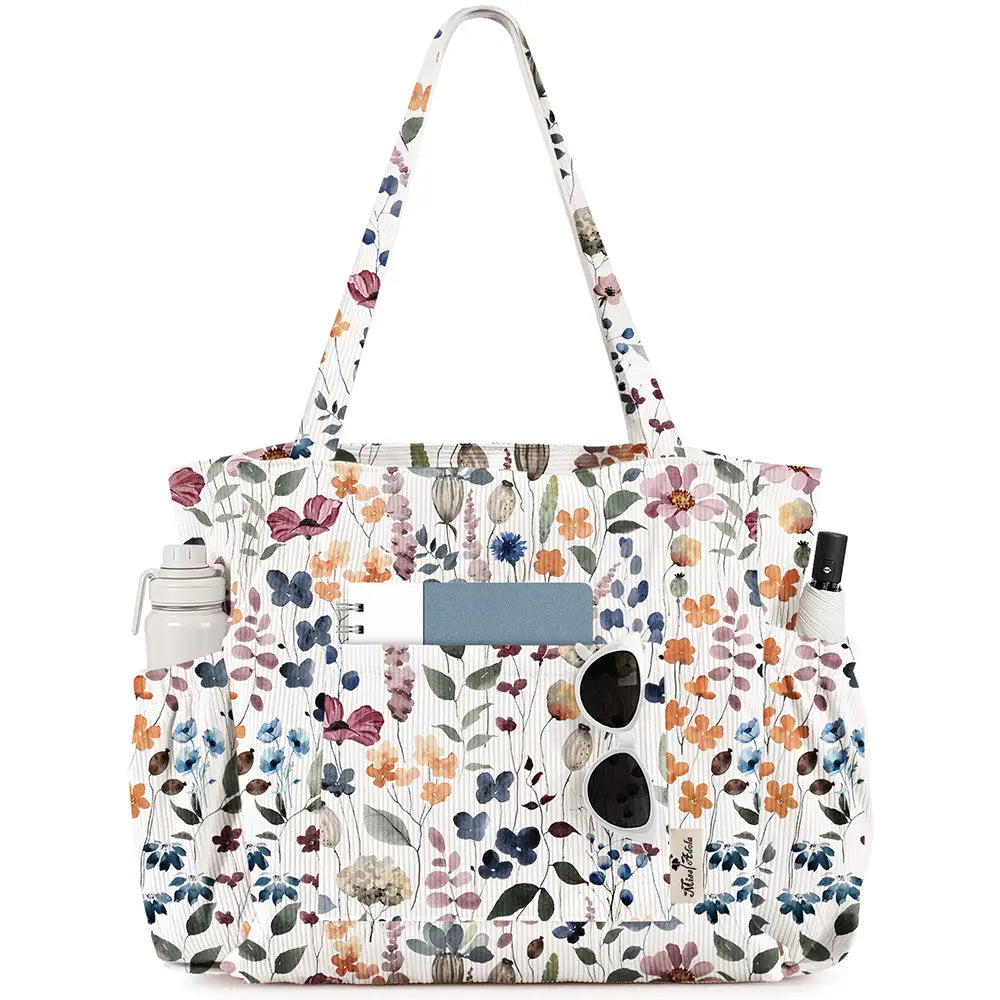 Casual Patterned Zipper Tote Bag