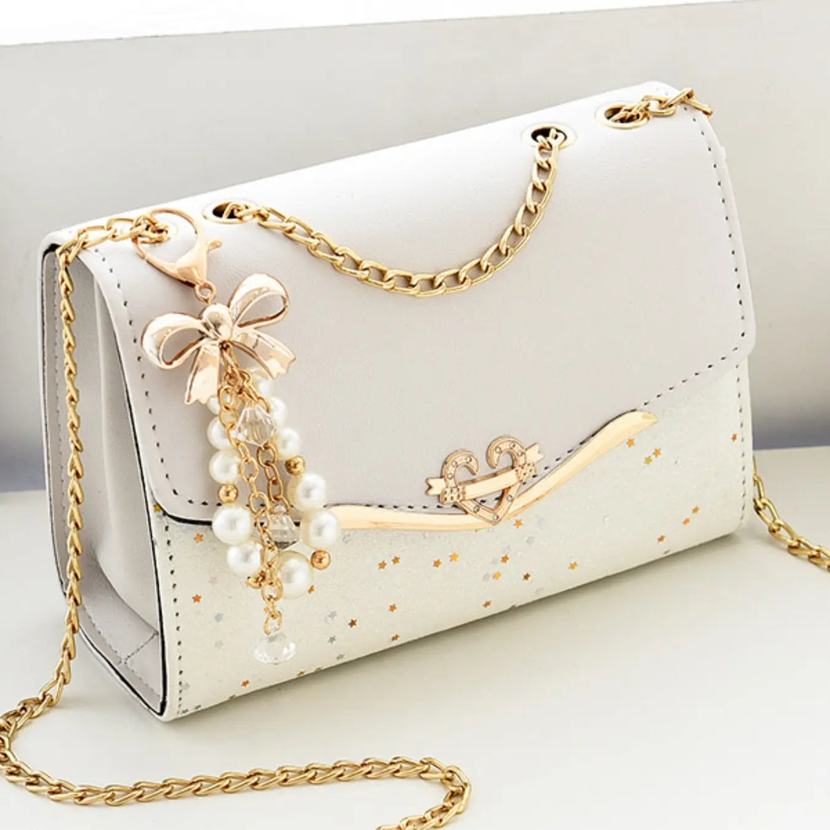 Elegant Star Glitter Chain Strap Bag