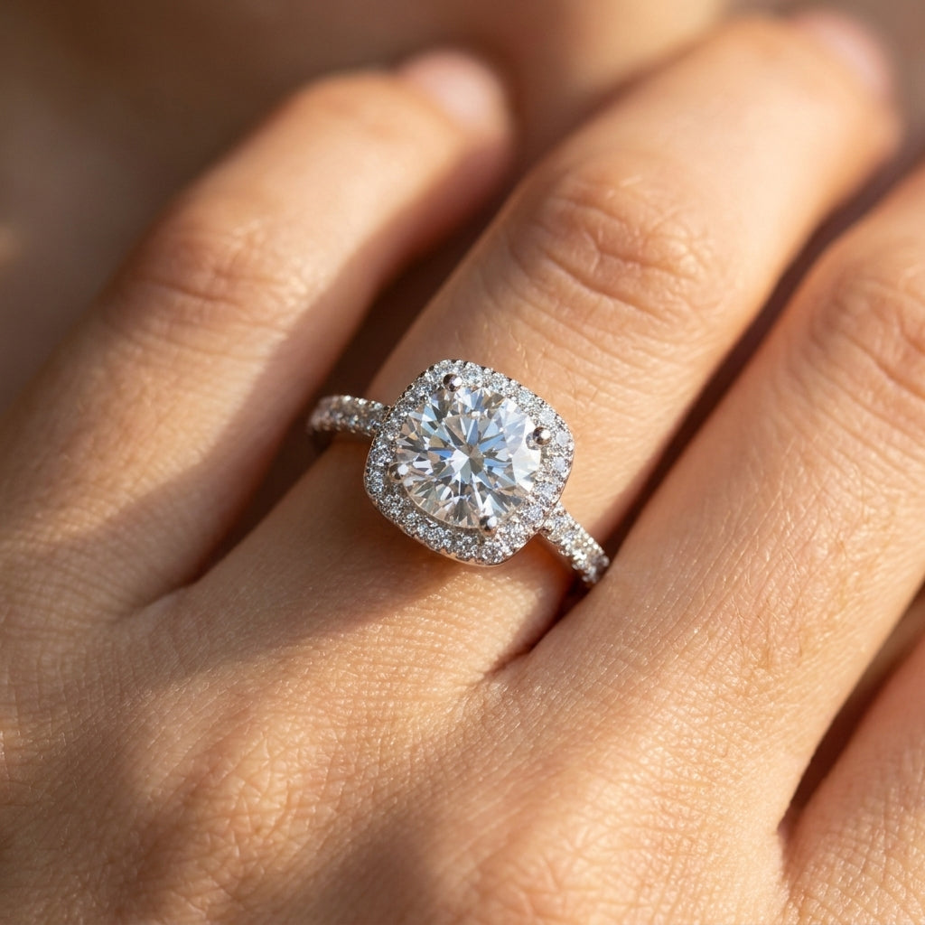 Pave Band Halo Ring