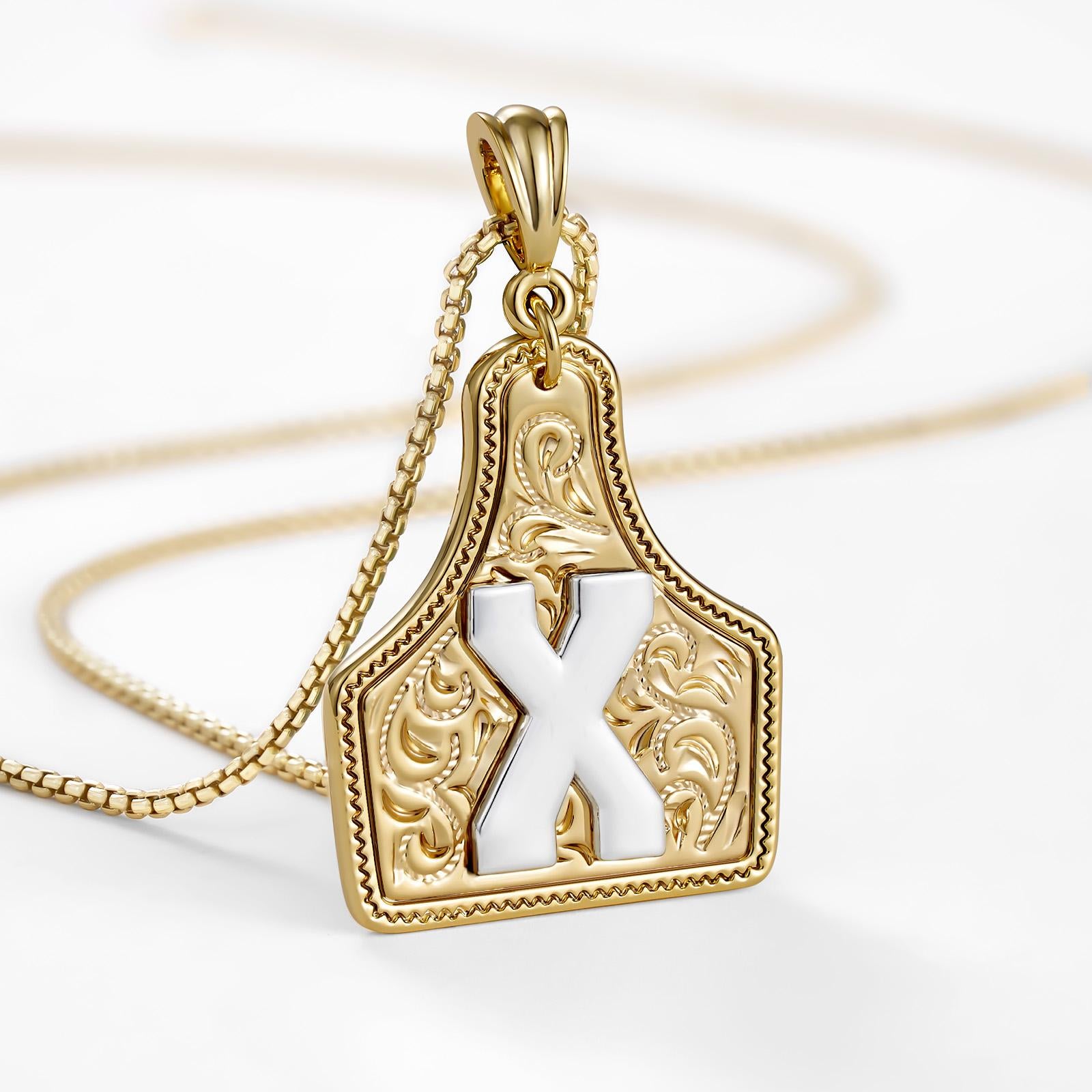 14k Elegant Cowgirl Initial Necklace