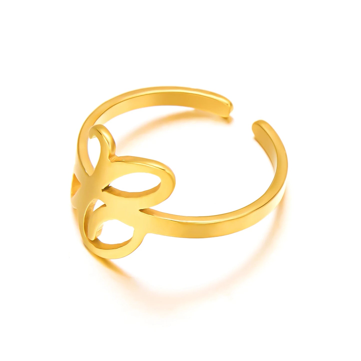 Adjustable Italic Cursive Letter Initial Ring