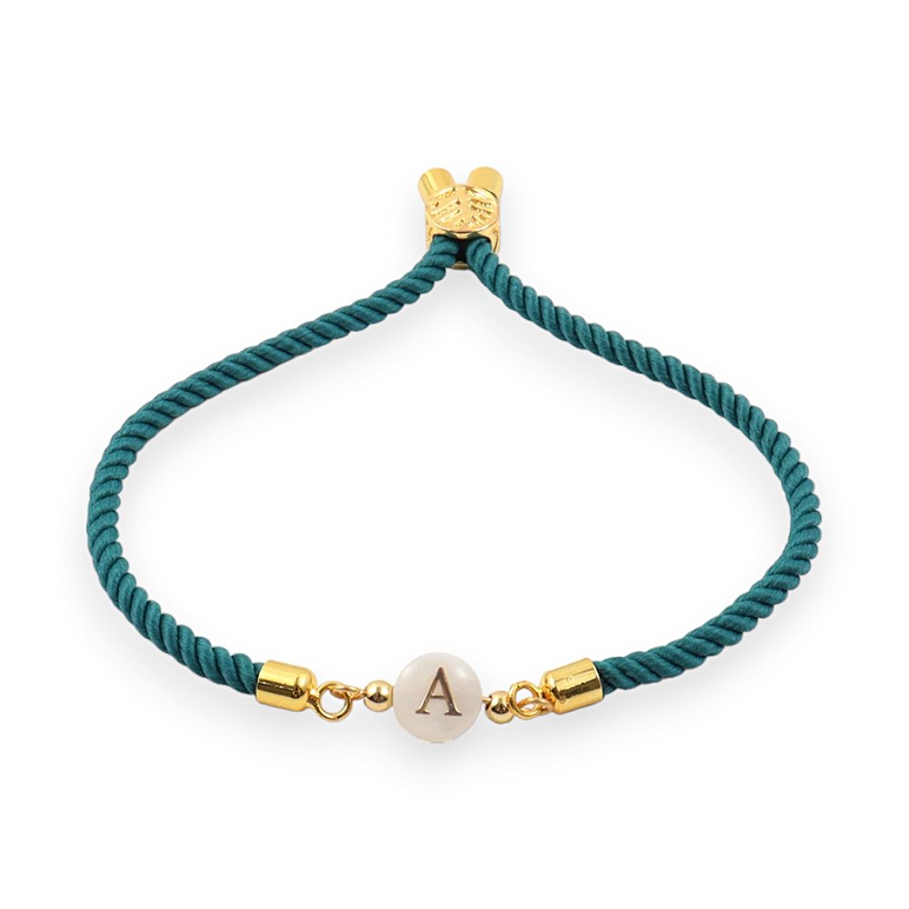 Adjustable Dainty Letter Initial Bracelet - Veinci