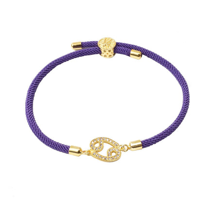 Adjustable Diamond Zodiac Sign Bracelet - Veinci