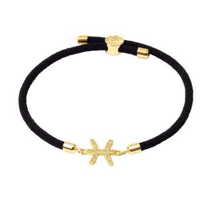 Adjustable Diamond Zodiac Sign Bracelet - Veinci