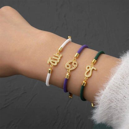 Adjustable Diamond Zodiac Sign Bracelet - Veinci