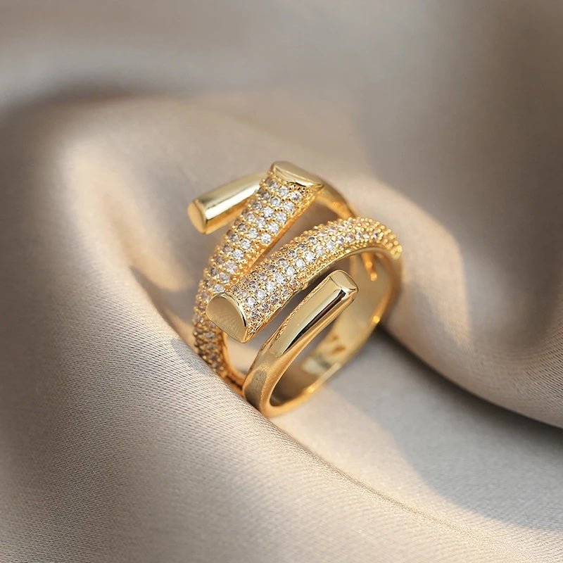 Adjustable Layered Diamond Ring - Veinci