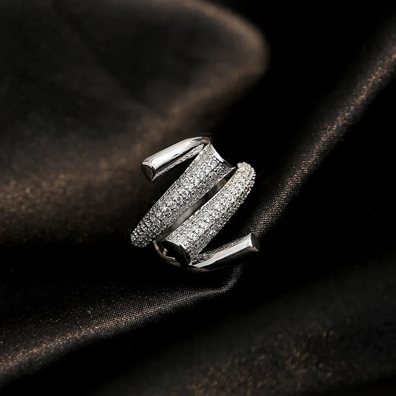 Adjustable Layered Diamond Ring - Veinci