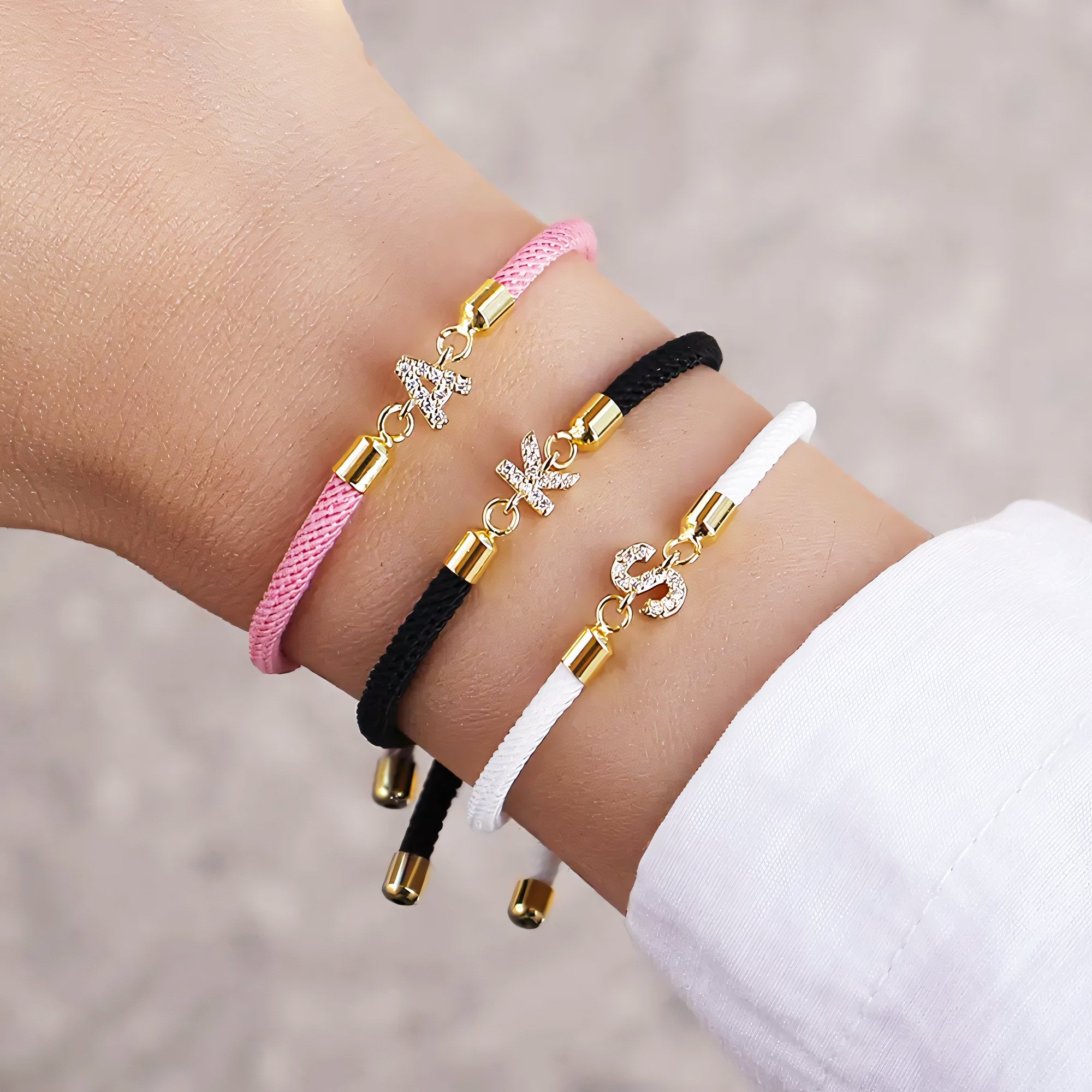 Adjustable Letter Initial Bracelets - Veinci